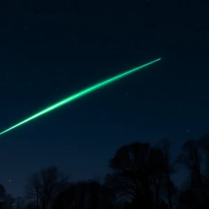 Meteor lighting up the night sky in North Carolina