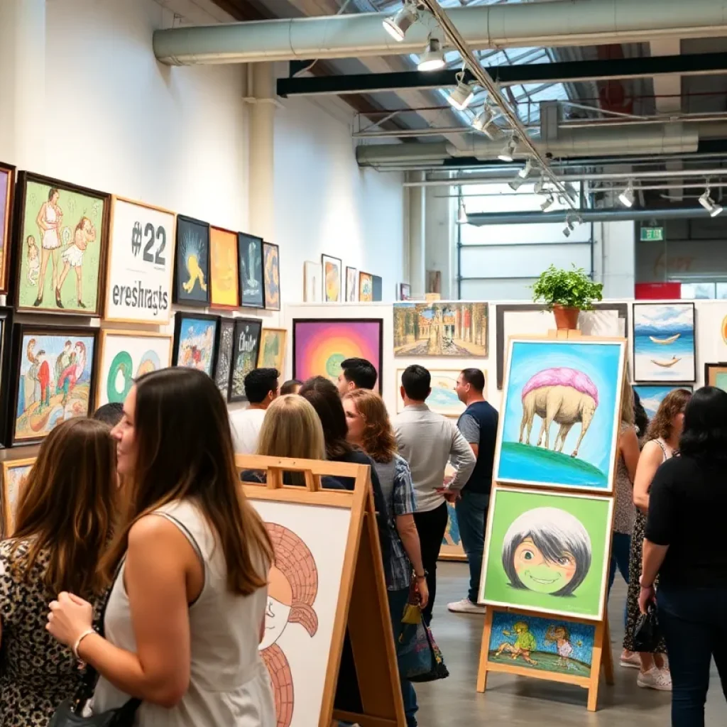 Artworks displayed in the Love Asheville From Afar gallery at Ponce City Market