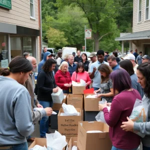 Community members in Asheville providing support after Hurricane Helene