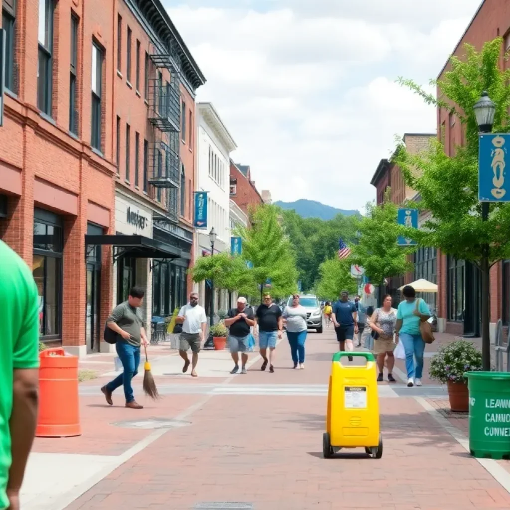 Vibrant and community-focused downtown Asheville showcasing improvement services.