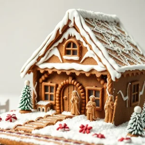 Gingerbread house crafted in Asheville depicting resilience and community spirit