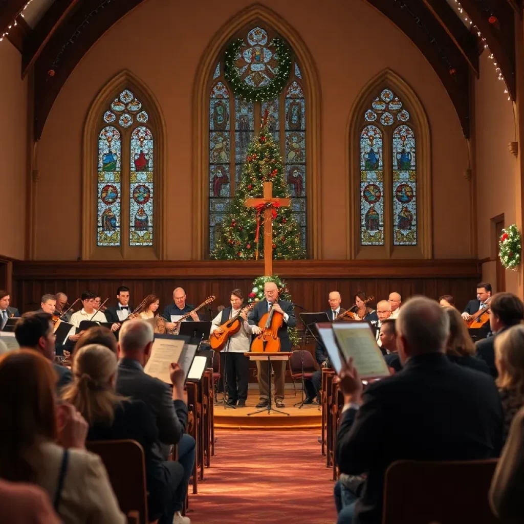 Asheville Symphony performing Handel's Messiah in a church