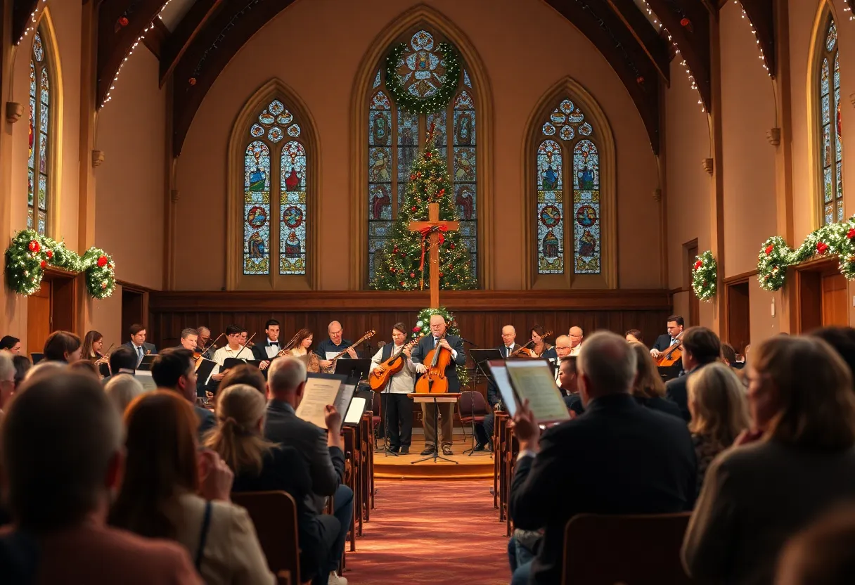 Asheville Symphony performing Handel's Messiah in a church