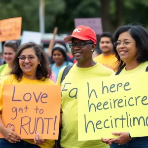 Volunteers in Asheville assisting with hurricane recovery