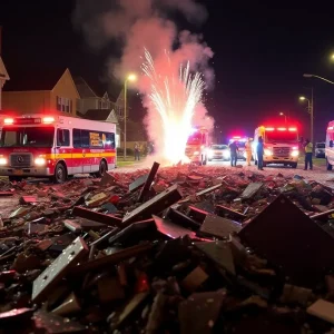 Debris scattered after New Year's Eve fireworks explosion in Honolulu