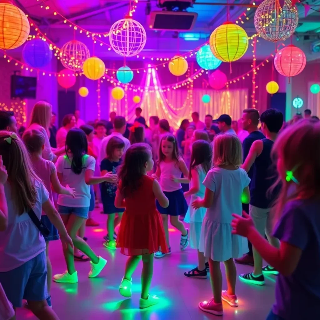 Children dancing at Kid Hop Hooray dance party