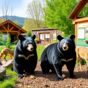 Wildlife at WNC Nature Center with educational exhibits