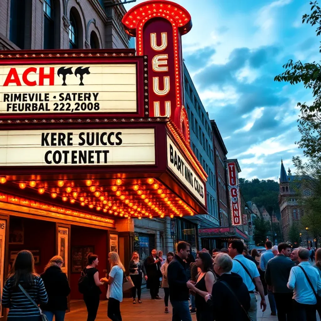 Theater marquee in Asheville announcing casting calls