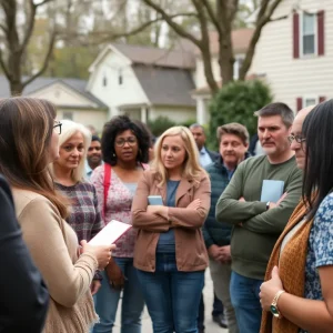 Asheville residents discussing child safety concerns.