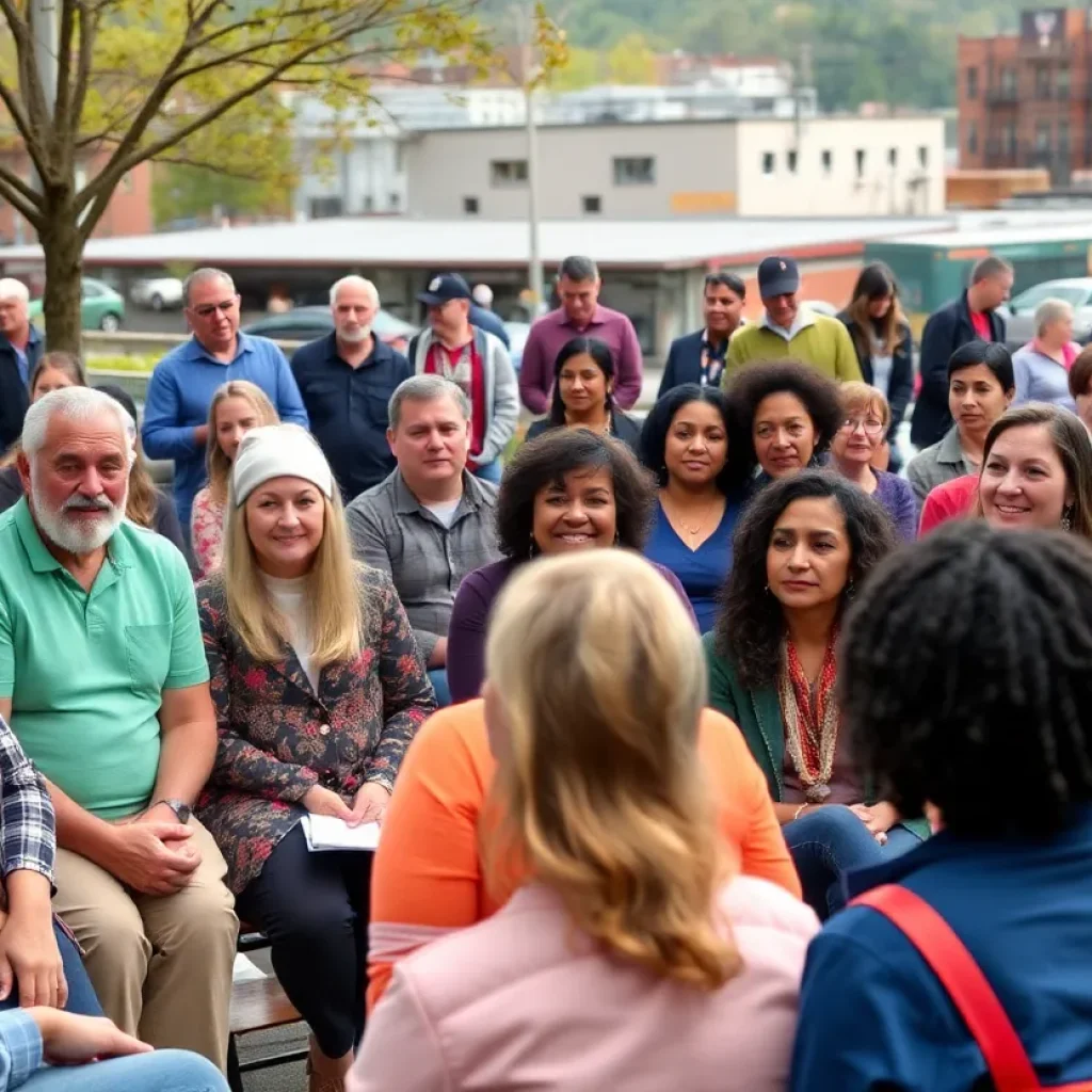 Asheville community members participating in a recovery meeting