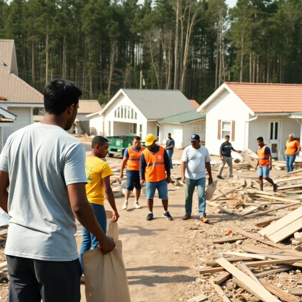 Volunteers assisting in disaster recovery in Asheville