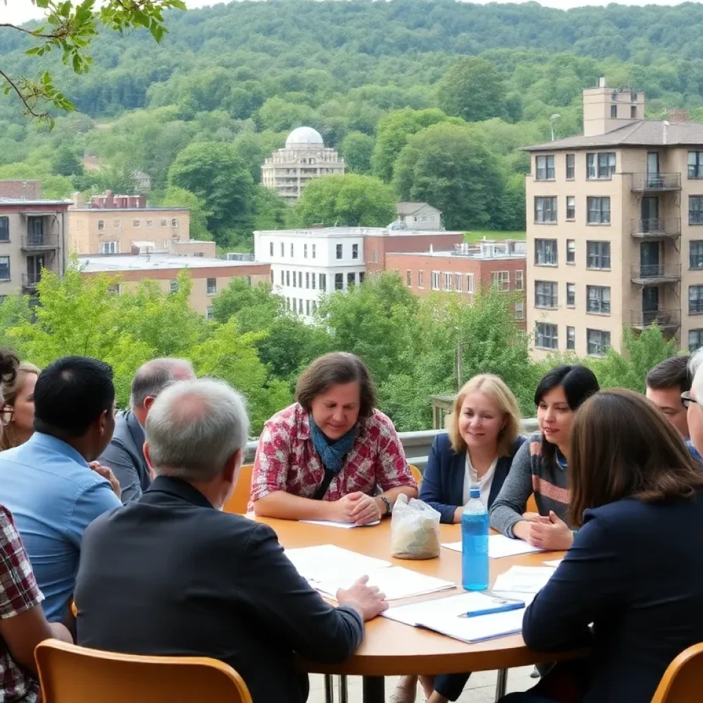 Asheville residents in a discussion about infrastructure rebuilding.