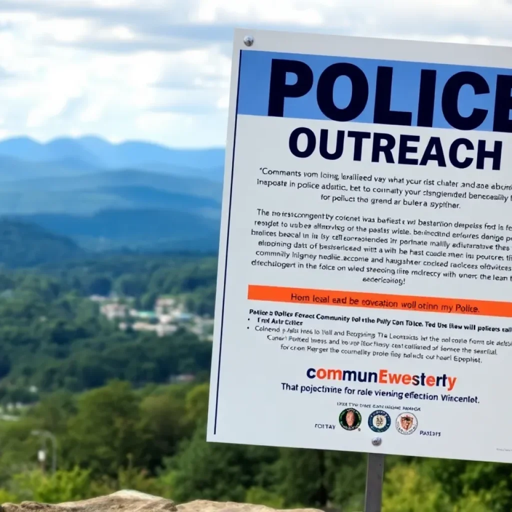 Police outreach poster for community safety in Asheville