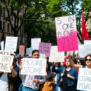 Protesters gather in Asheville to oppose federal layoffs
