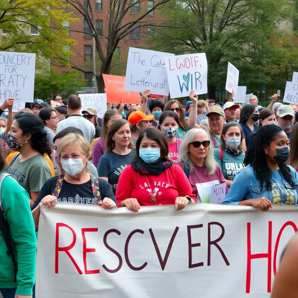 Residents of Asheville participating in a recovery event after Hurricane Helene.