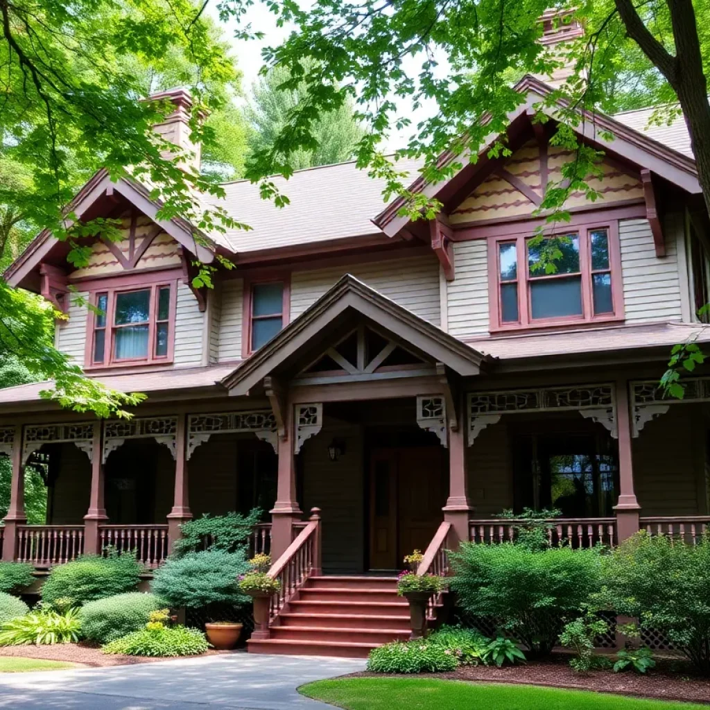 Exterior view of the Carolina Bed and Breakfast showcasing Arts and Crafts architecture in Asheville.