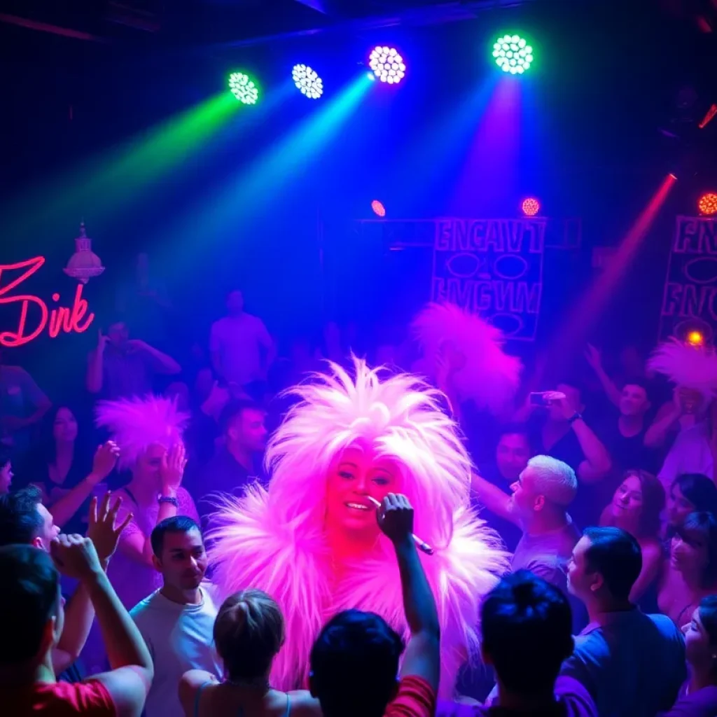 A lively drag performance at Scandals Nightclub in Asheville.