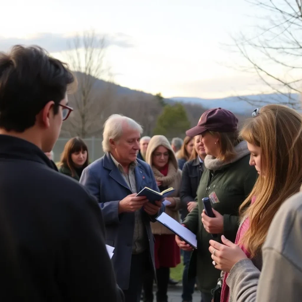 Community gathering in Asheville on Ash Wednesday