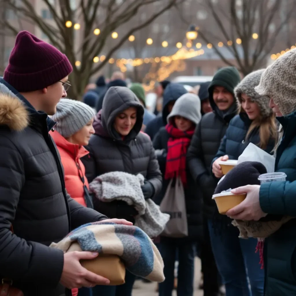 Volunteers providing shelter and warmth to the homeless during Asheville's Code Purple initiative.