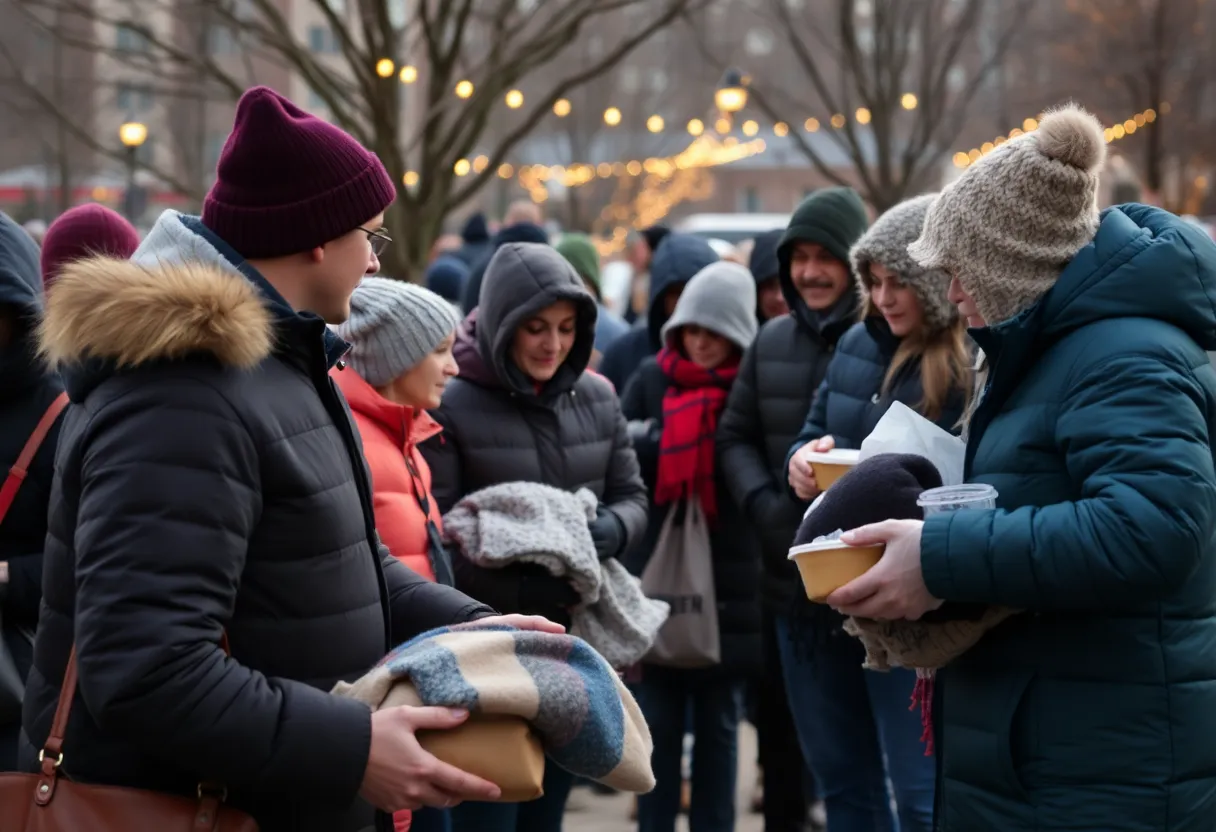 Volunteers providing shelter and warmth to the homeless during Asheville's Code Purple initiative.