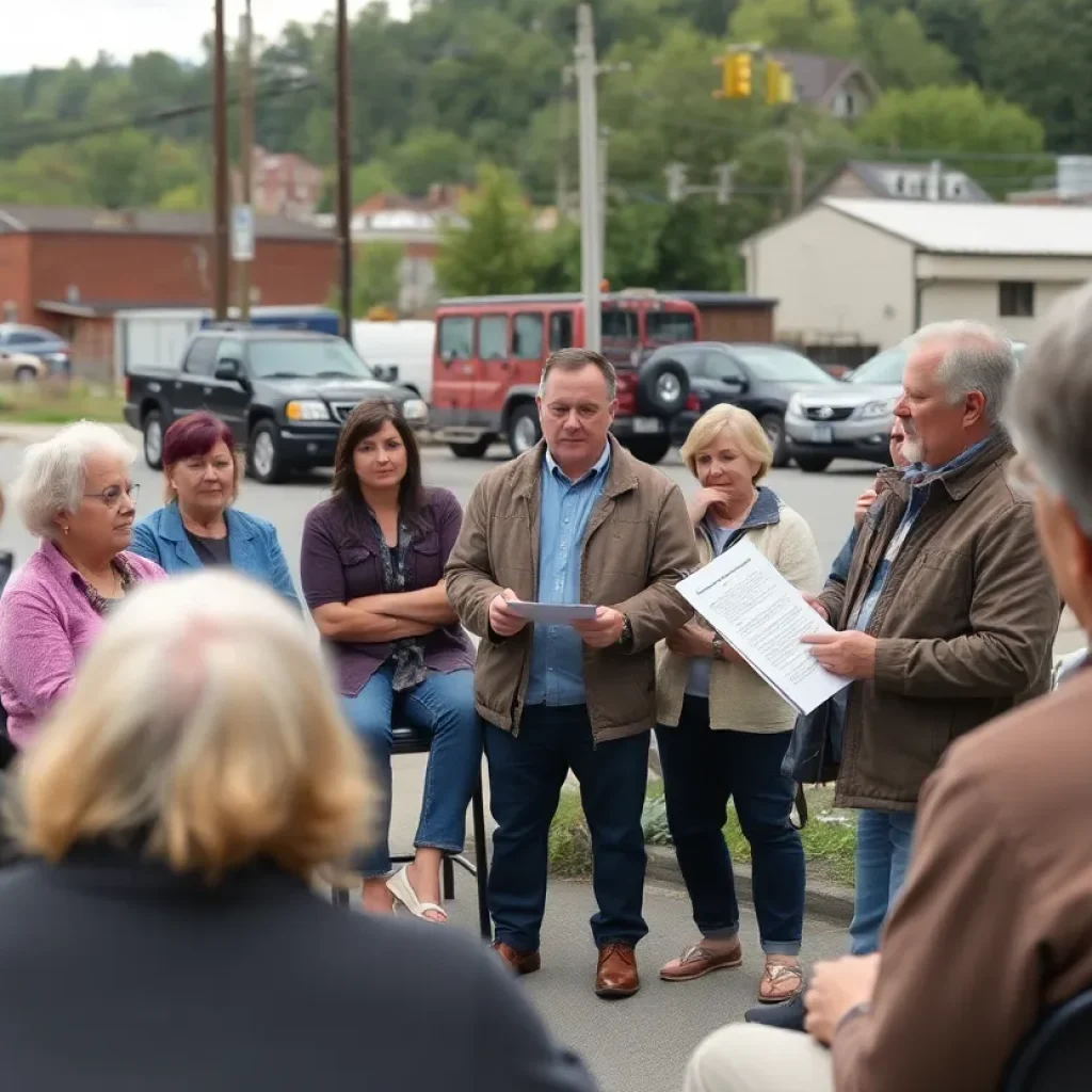 Community members discussing recovery plans in Asheville