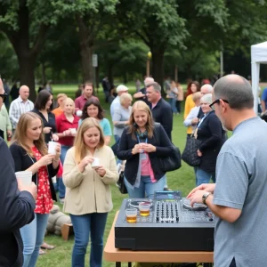 Community gathering at a fundraiser event in Asheville