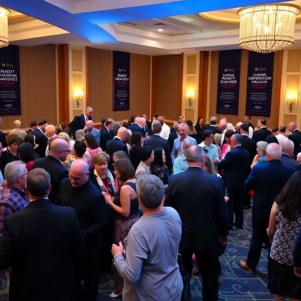 Gala attendees celebrating community service achievements in Asheville