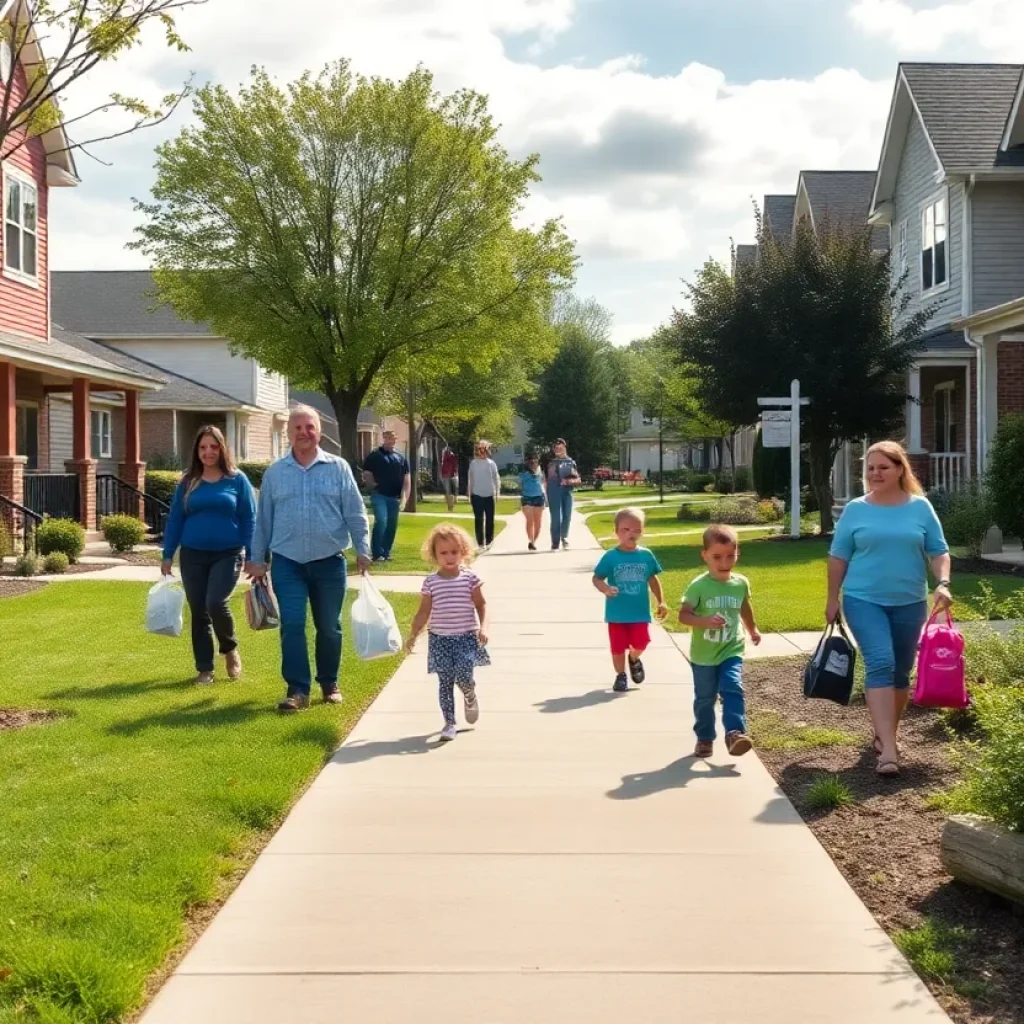 Newly constructed sidewalk in Haw Creek neighborhood, Asheville