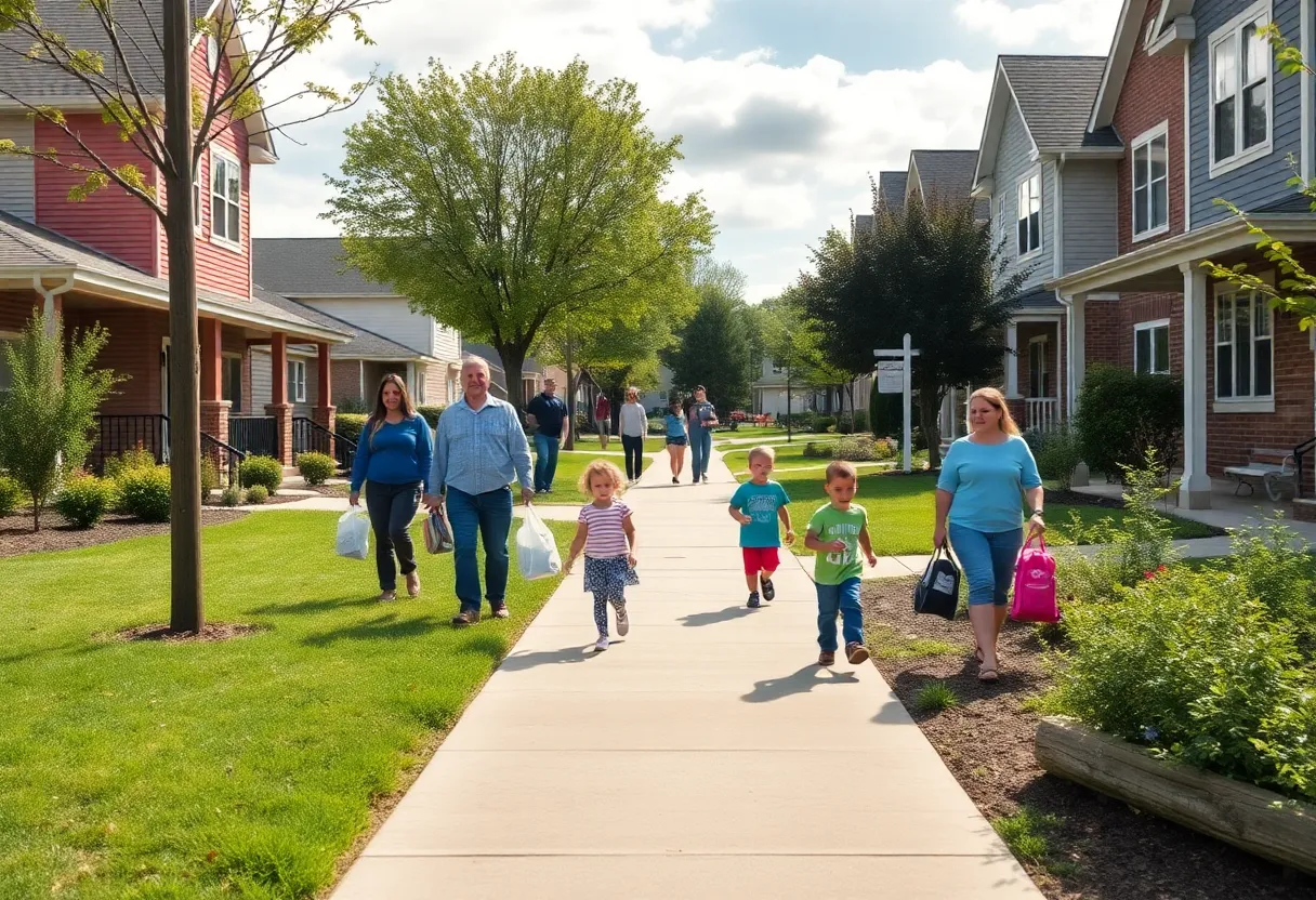 Newly constructed sidewalk in Haw Creek neighborhood, Asheville