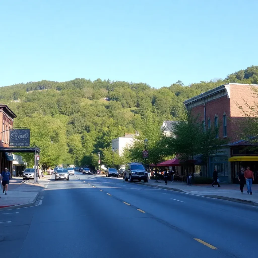 Freshly repaved Hiawassee Street in Asheville, NC