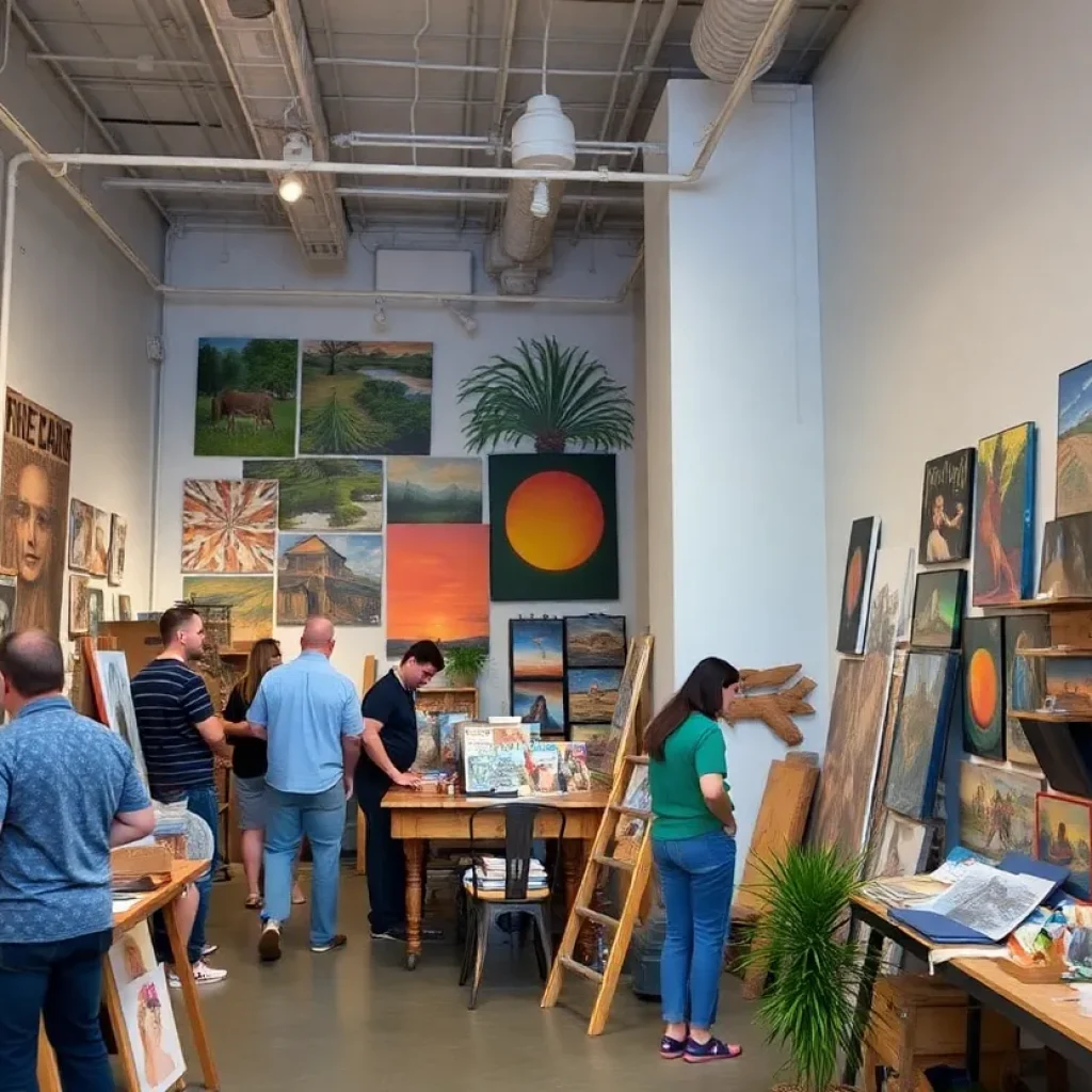 Artists showcasing their work at Resurrection Studios Collective in Asheville