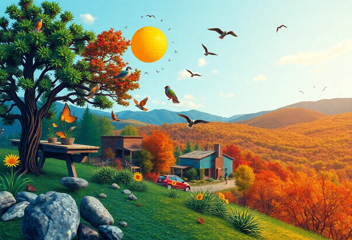 Artistic representation of Asheville highlighting local creativity and community spirit.