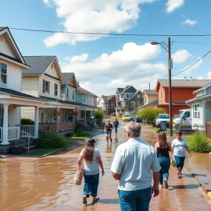 Community members working together to recover and restore Asheville after hurricane damage.