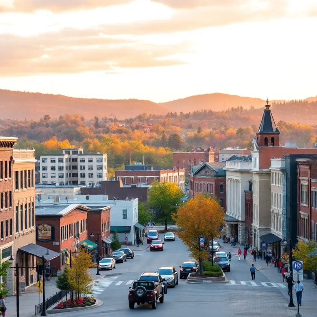 Cityscape of Asheville highlighting its Sister Cities connections