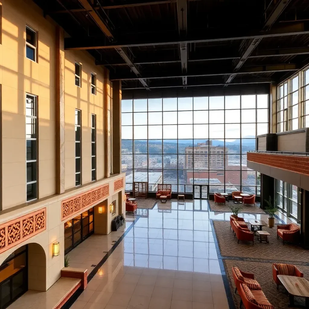 Exterior view of the Flat Iron Hotel in Asheville, North Carolina.