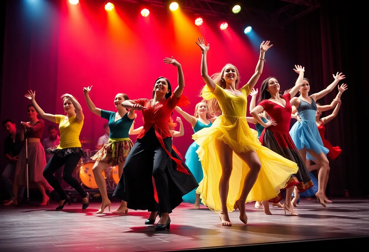 Gaspard&Dancers performing on stage at the Wortham Center