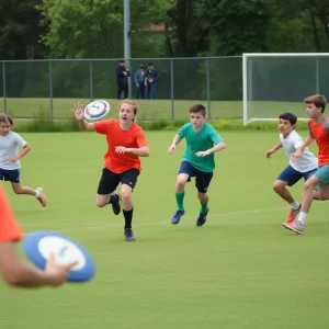 UNC Asheville Mudpuppy ultimate frisbee team in action