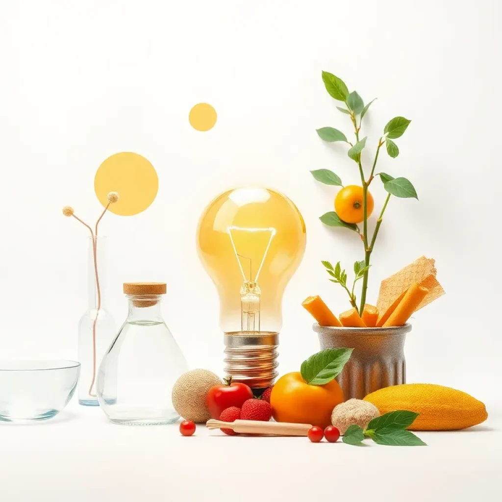 Abstract representation of scientific research and nutrition